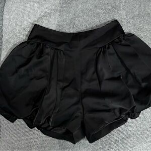 Nonnacollection: Chic Satin Black High Waist Women's Shorts